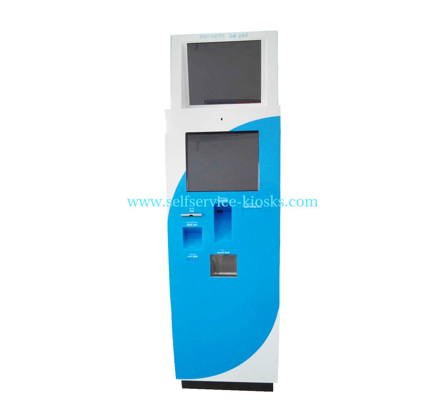 Dual Display Bill Payment Kiosk ITL Smart Payout 17 Inches For Cash Recycler