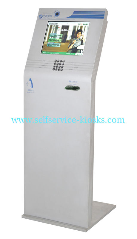 15, 17, 19, 22 Inch LED Monitor, Free Standing / Multimedia Lobby Kiosk for bank service S807